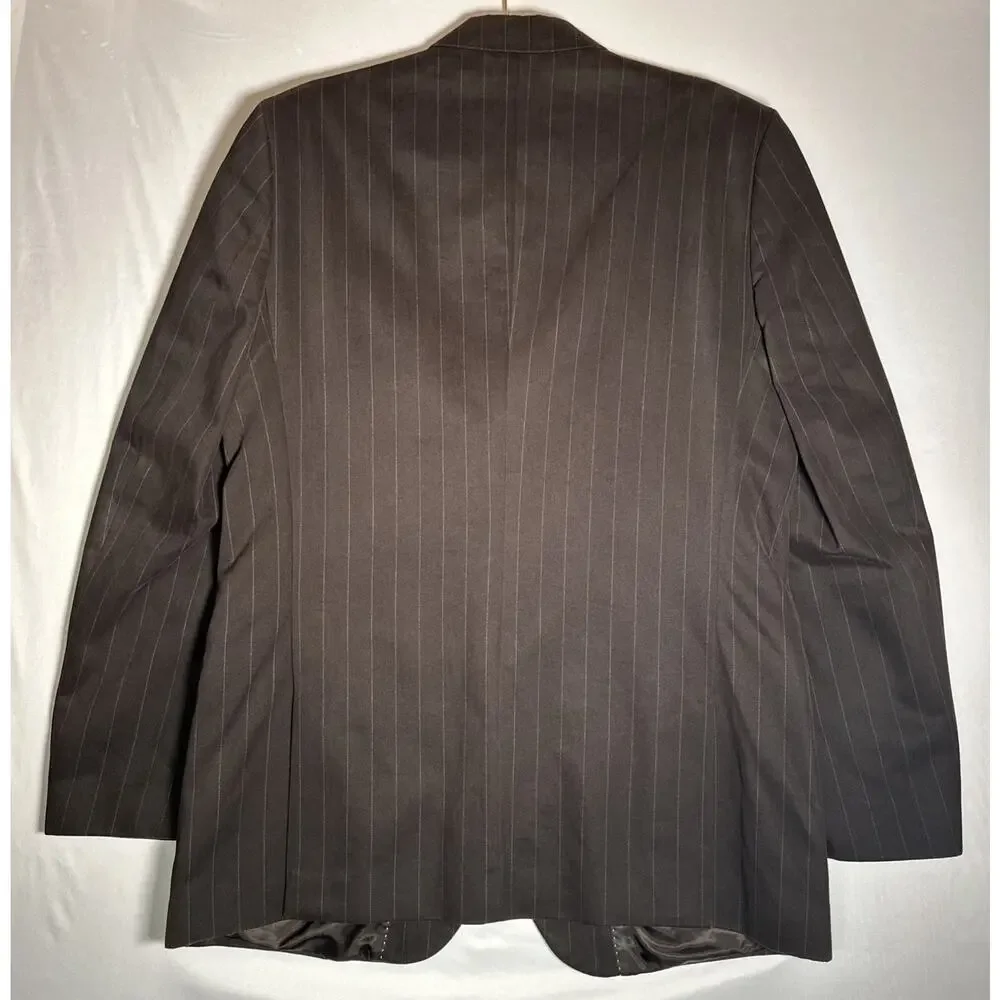 Banana Republic Men’s Blazer Suit Jacket Coat Grey Striped 99% Cotton Sz 42R